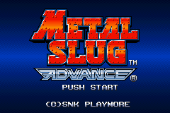 Metal Slug Advance Title Screen